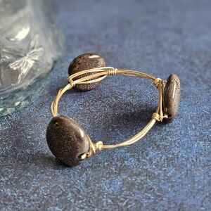 Elegant Gold and Brown Stone Bracelet